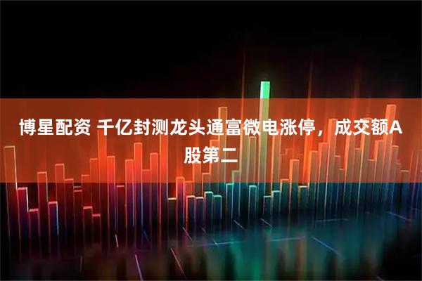 博星配资 千亿封测龙头通富微电涨停，成交额A股第二