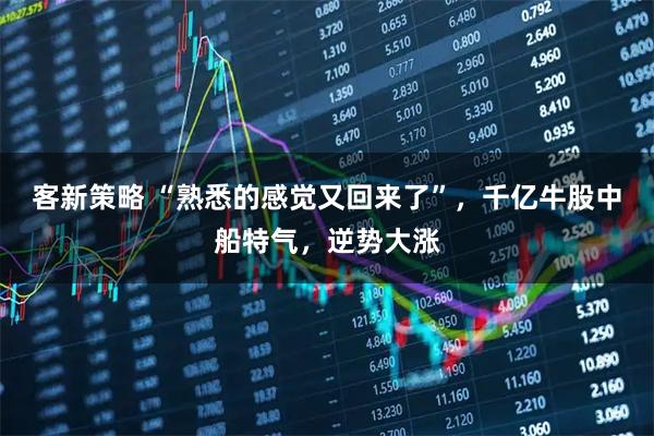 客新策略 “熟悉的感觉又回来了”，千亿牛股中船特气，逆势大涨
